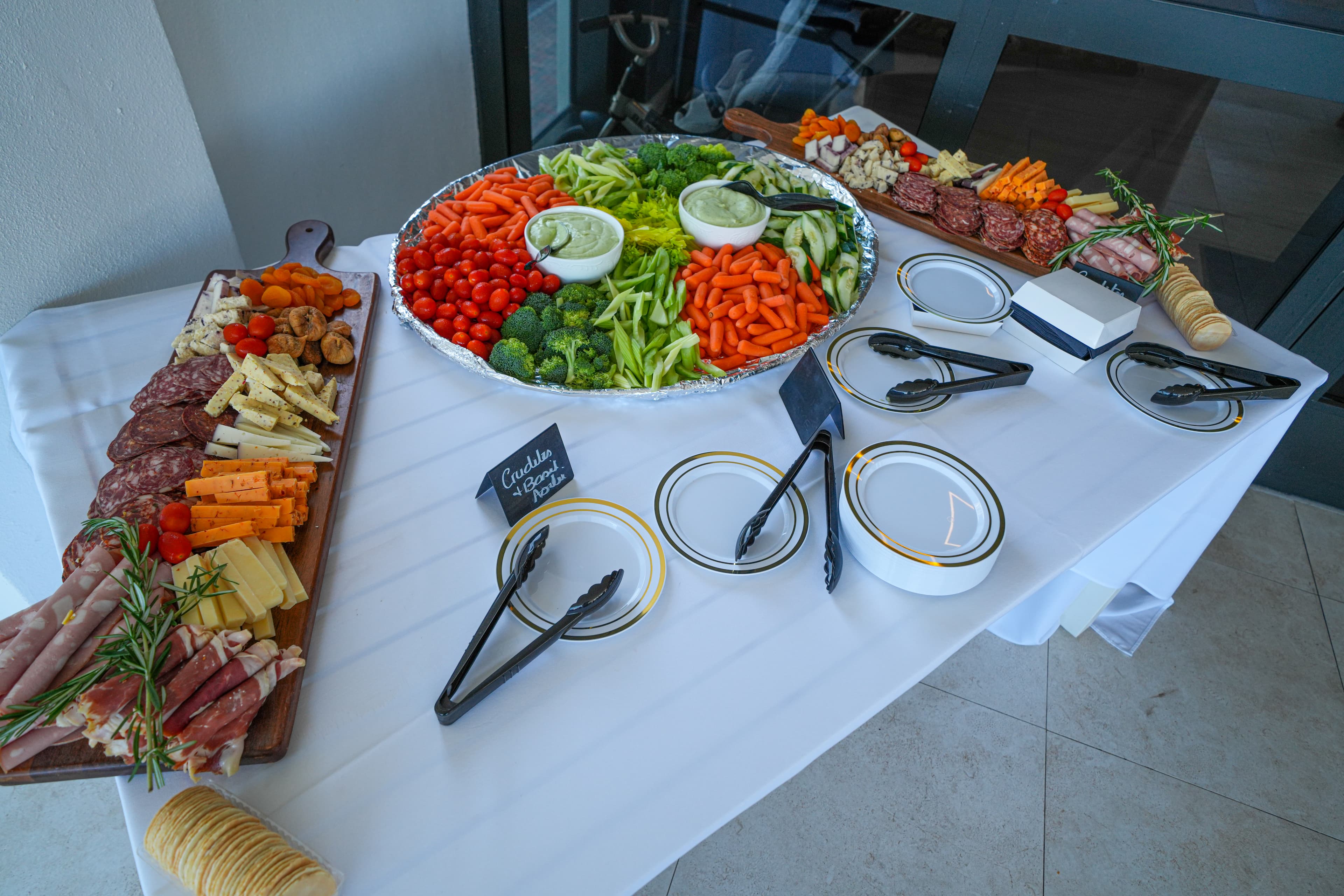 Elegant catering display wedding reception